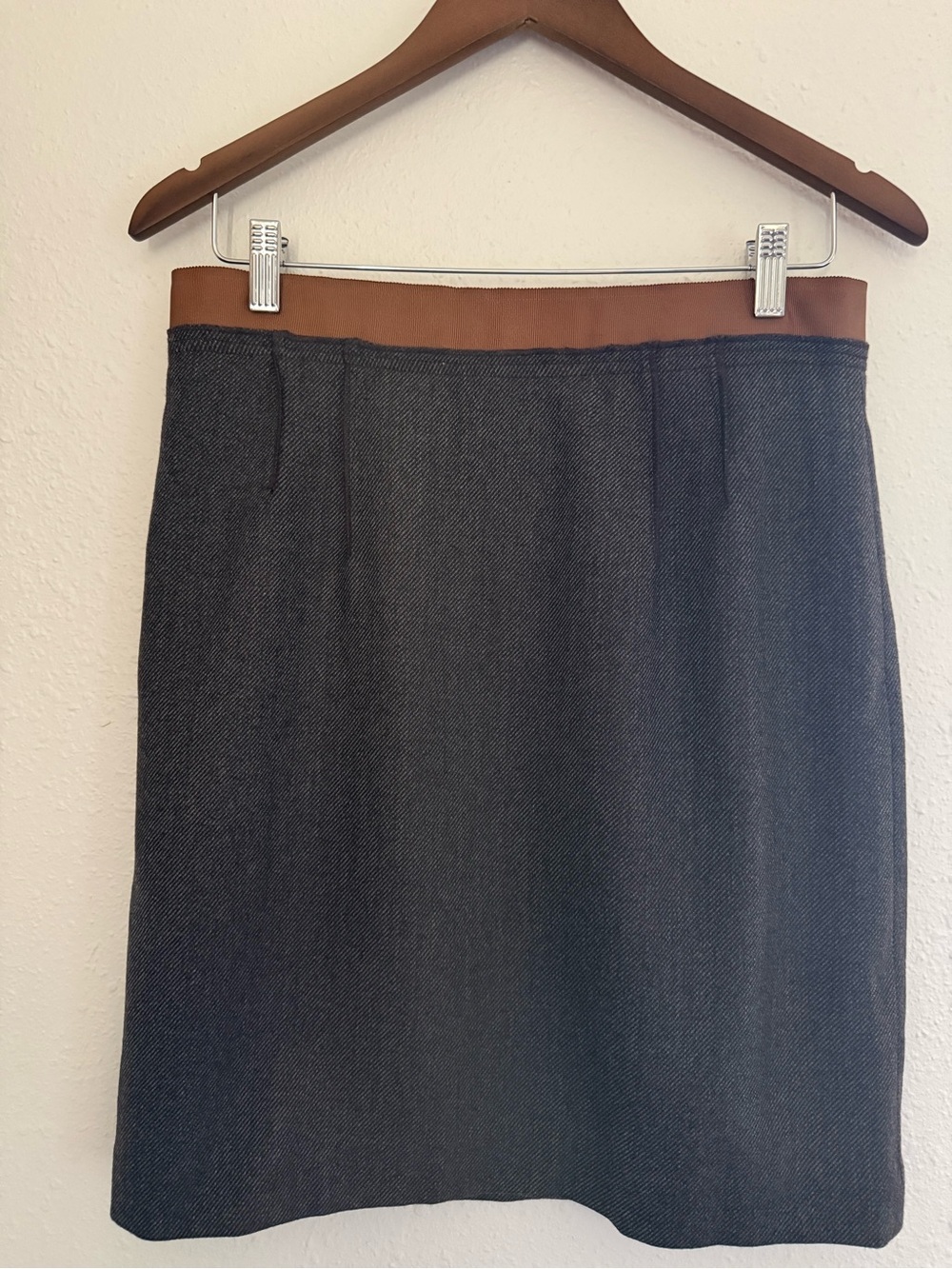NWT Ann Taylor LOFT Brown Wool Blend Pencil Skirt Size 6